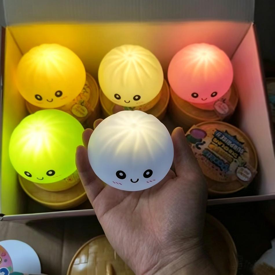 Cute Led Night Light Dumpling Silicone Nightlights For Bedroom Decoration Kids Birthday Gift