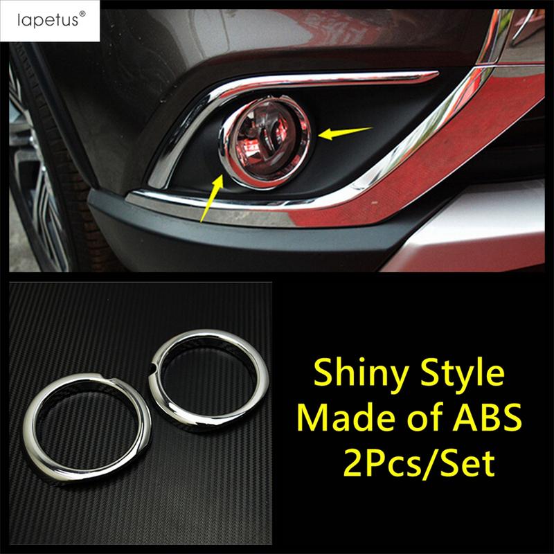 Anel de Moldura da Lâmpada de Neblina Dianteira Círculo Frame Cobertura Acabamento ABS Cromado Acessórios de Decoração Para Mitsubishi Outlander 2015 -