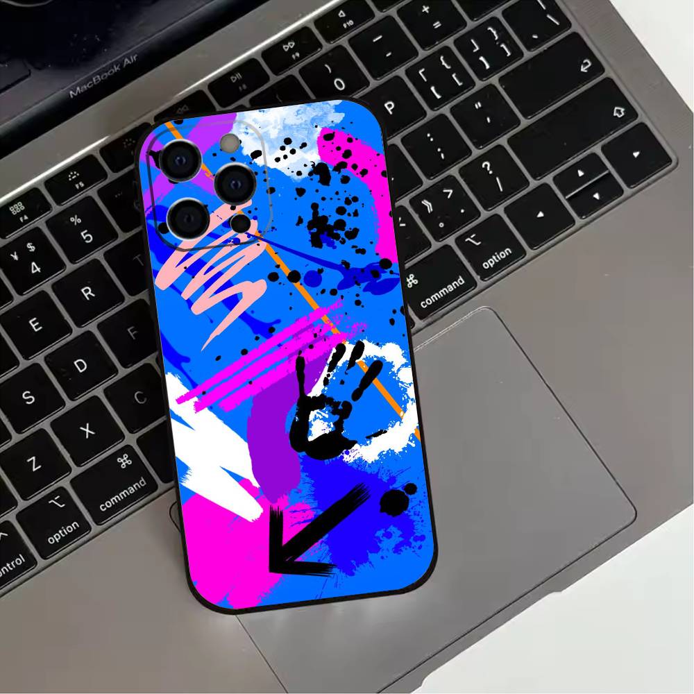 Trendy Abstract  Phone Case For iPhone 17,16,15,14,13,12,11 Plus,Pro Max,XS,Soft Silicone Black Cover