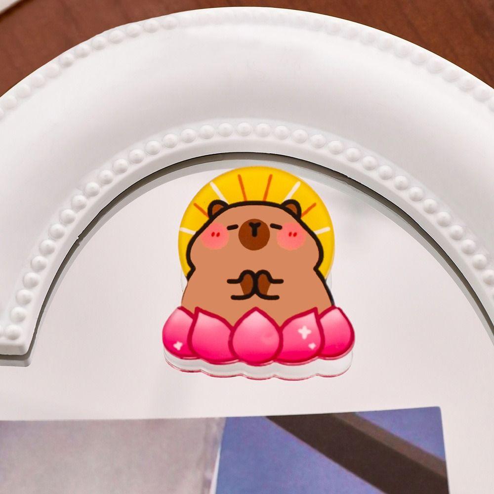 

Kapibara Hot Dog Capybara Brooch Breastpin Lotus Capibara Badge Backpack Decor Style A