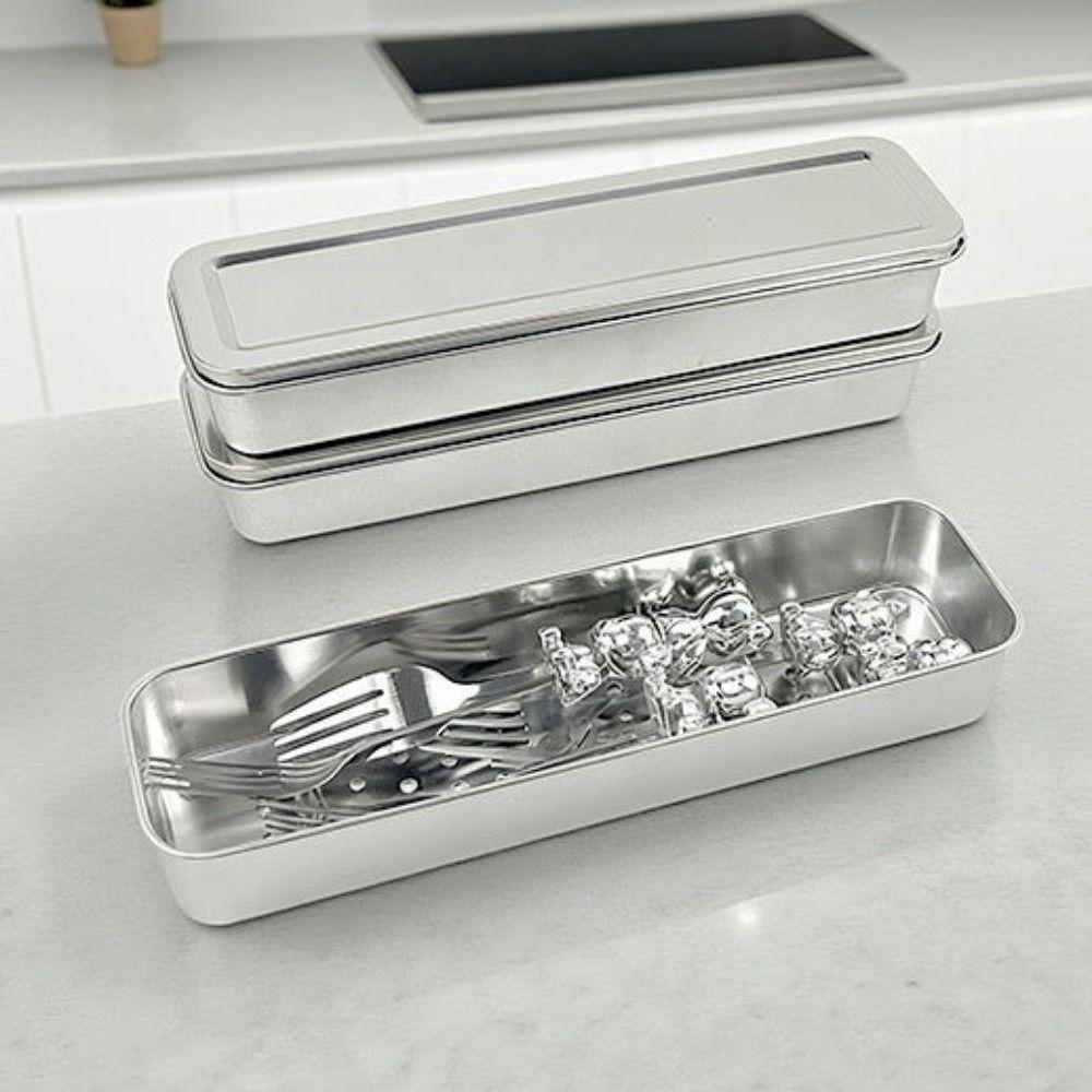 Draining Spoon Fork Storage Box Stainless Steel Chopsticks Cage Durable Cutlery Holder  for Kitchen