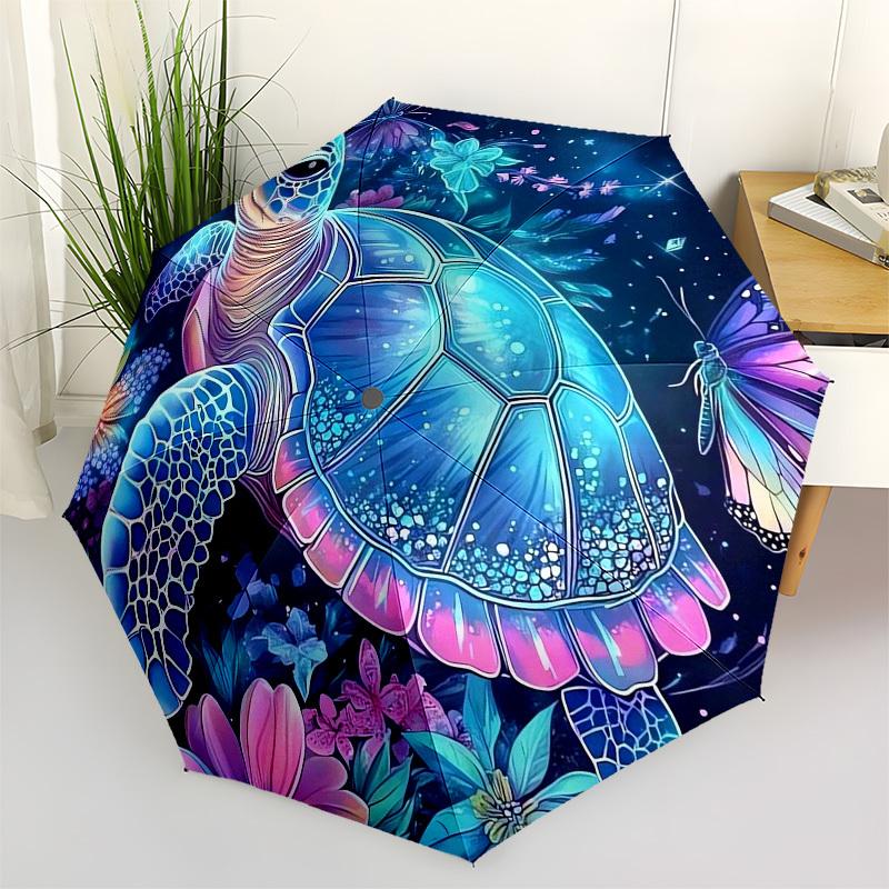 

1pc Sea Turtle Fantasy Garden Umbrella with Plastic Handle,Suitable for All Seasons Home Travel Outdoor UmbrellaB1899