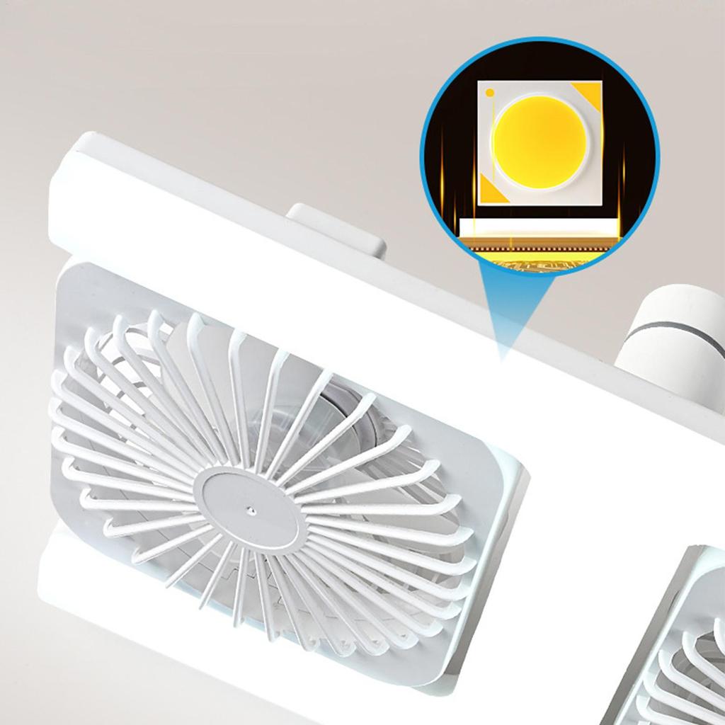 Socket Ceiling Fan Double-Head 3-Speed Dimmable Small Ceiling Fans With Lights Bulb For Bedroom Kitchen Home Office Apartment