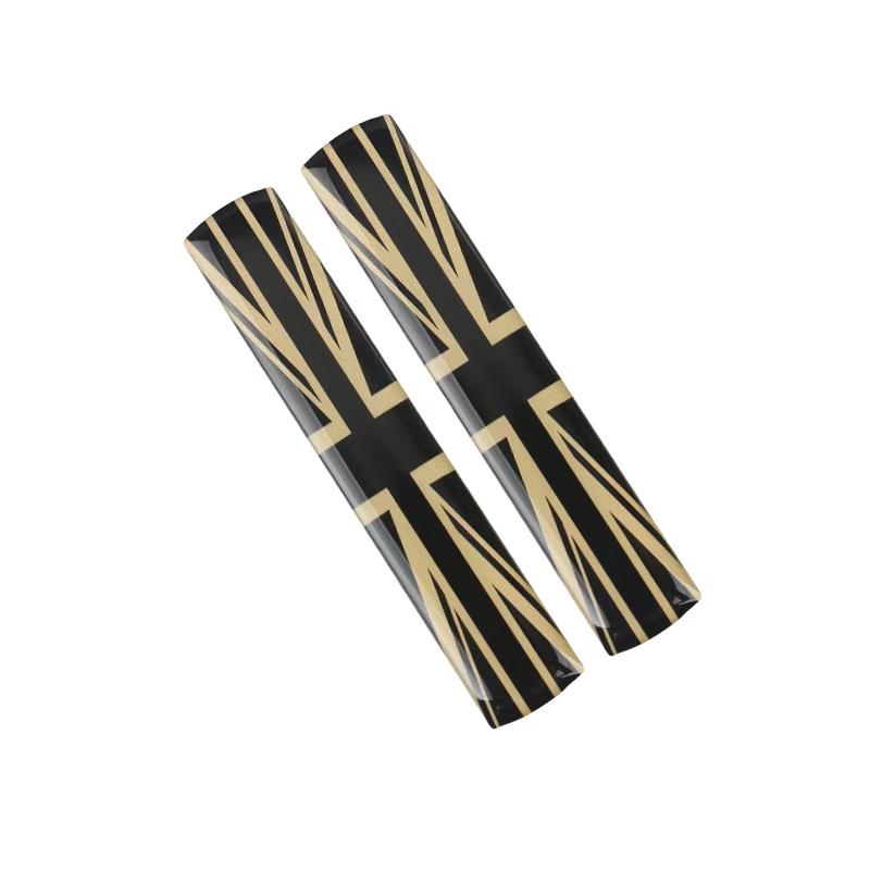 2Pcs/set Car Interior Door Handle Sticker Door Handle Protection Sticker 3D Union Jack For MINI Cooper F56 F55 Auto Accessories