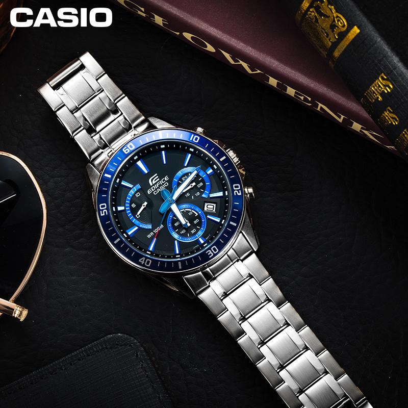 Casio EDIFICE Herz des Ozeans 100 Meter Wasserdicht Quarzwerk Edelstahlarmband Japanische und Koreanische Uhr Herrenuhr EFR-552D-1A2VUPRD