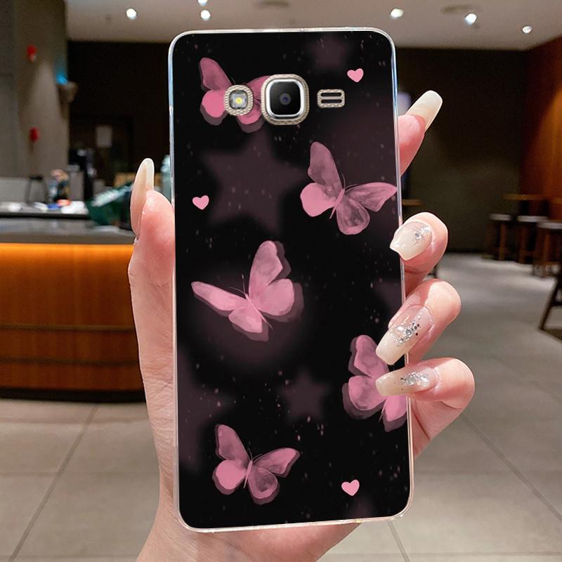 For Samsung Galaxy J2 Prime J2 Ace Grand Prime A5 2015 Case Flower Butterfly Phone Capa Soft Silicon Transparent TPU Jelly Cover