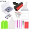 40/42Pcs 5D DIY Diamond Painting Cross Stitch Point Pen Roller Tray Tools Kit