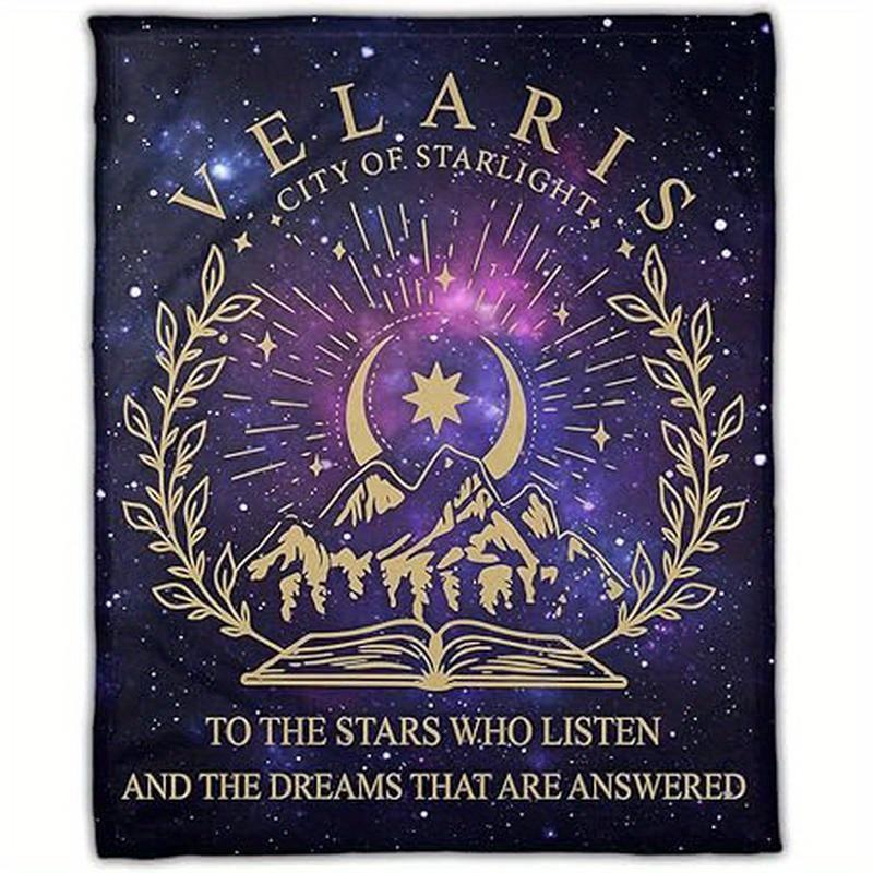 

Velaris City of Starlight Flannel Blanket Nightcourt Aesthetic Blanket Bookish Fantasy Blanket Home Decoration Retro Blankets 130x150cm