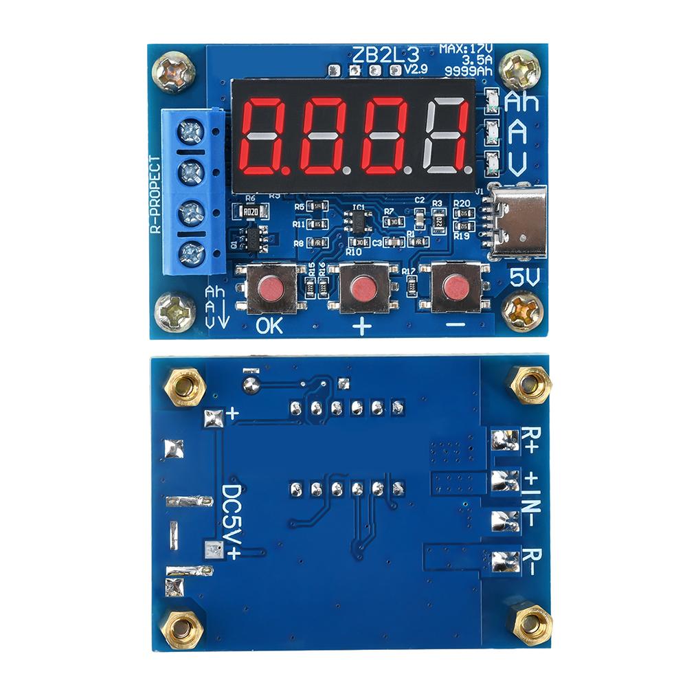 ZB2L3 DC 4.5-6V Digital Battery Capacity Tester Module Electronic Load Tester Resistance Type C Interface