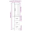 Highboard Concrete Grey 34.5 x 34 x 180 cm Engineered Wood