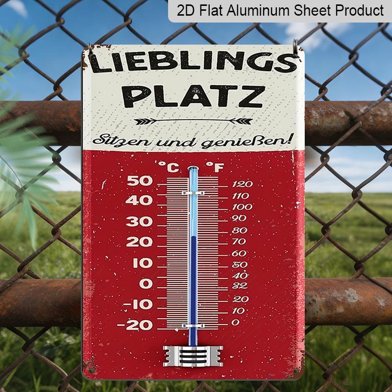 2D Flat, 1pc Aluminium Decorative Sign & Plaque, Vintage German Thermometer Wall Art, Perfect for Rooms, Kitchens, Living Rooms, Indoor & Outdoor