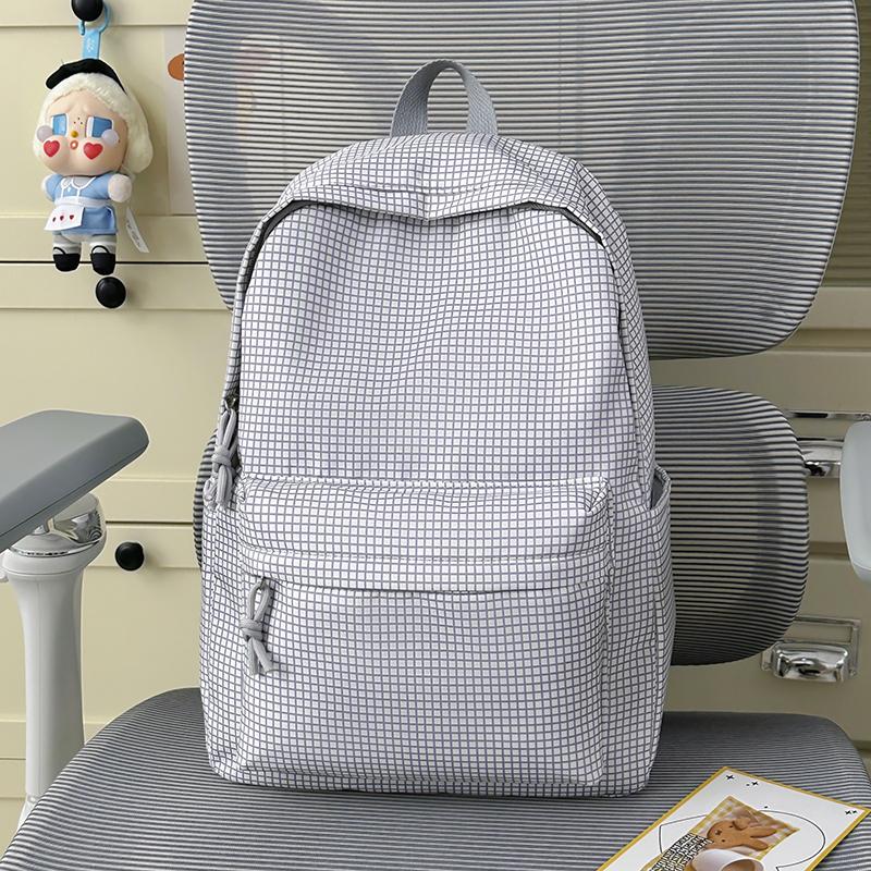 Student Schoolbag Large Capacity Check Backpack