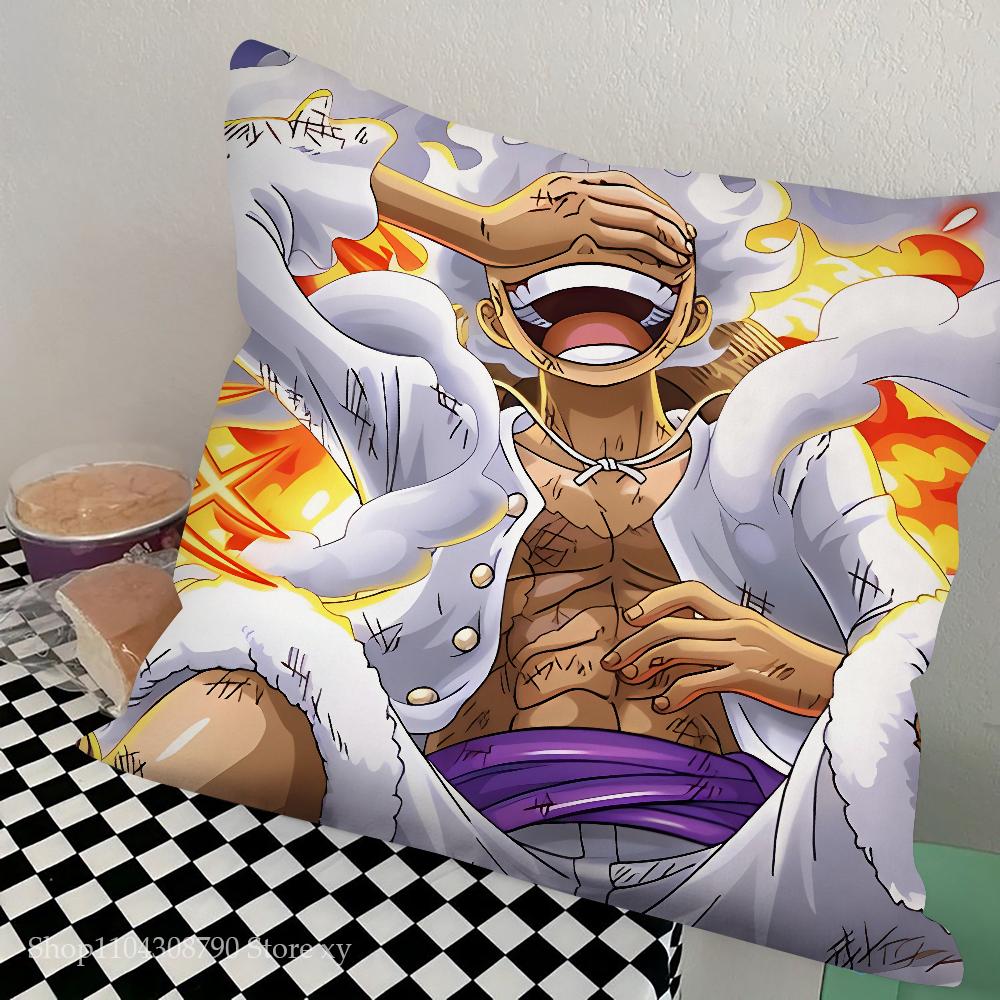 One Anime Pieces Monkey D. Luffy Pillow Case Fashion Square Pillowcase Bedroom Sofa Room Ins Decoration Leisure Cushion Cover
