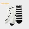 Chaussettes en coton jacquard Balabala pour filles, collection printemps 2025 - Lot de 3 paires