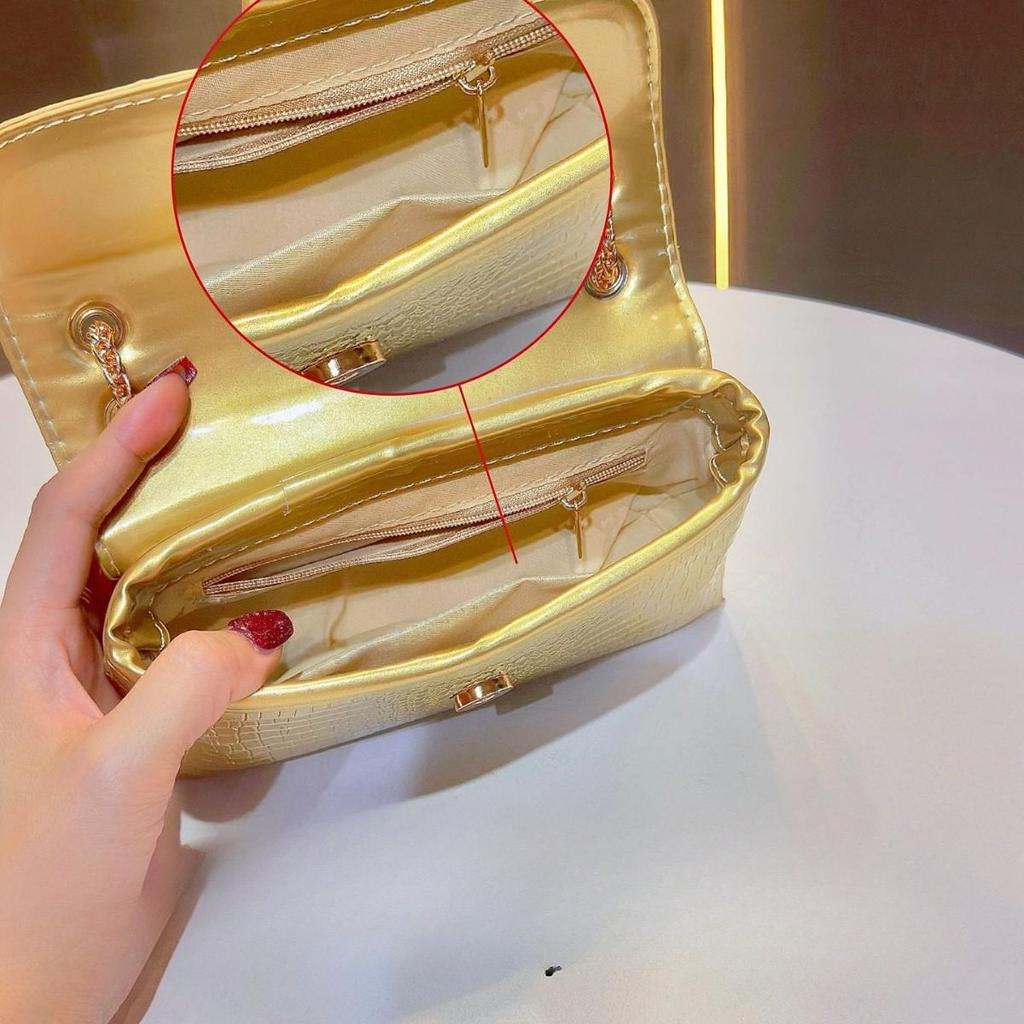 Underarm Bag with Chain, Small Square Bag, Women's Banquet Handbag, Single Shoulder Strap, Evening Bag