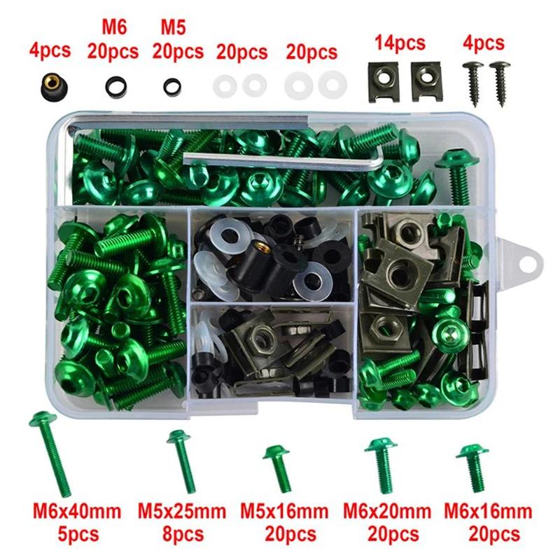 177pcs Screws Nut Motorcycle Alloy Fairing Bolt Screw Bolts Kit For Honda Kawasaki Yamaha Bmw Suzuki Dirt Bike Cbr600rr 900rr