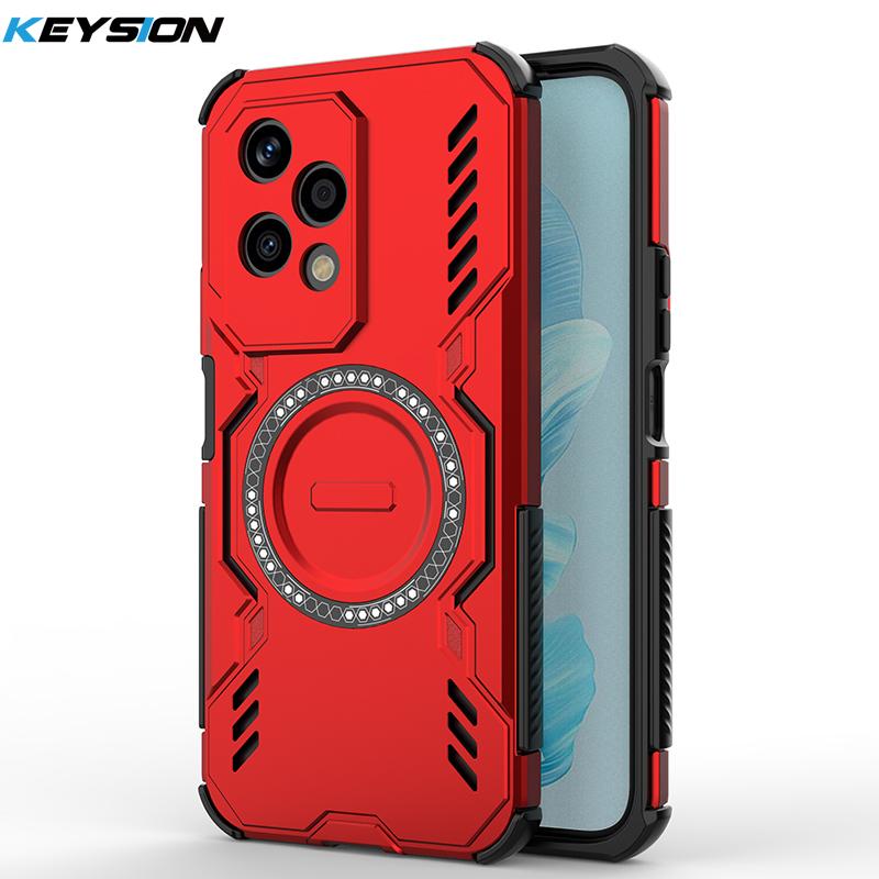 KEYSION Hollow Heat Dissipation Case for HONOR 200 5G Magnetic Cooling Shockproof Phone Back Cover for Huawei Honor 200 Lite 5G