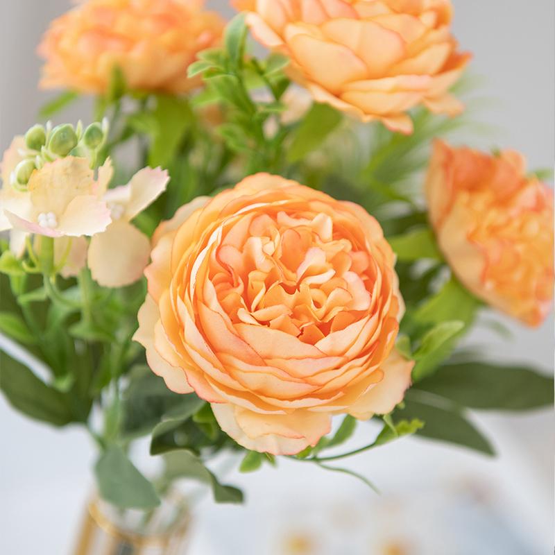 1 Pc 5 forks Bulbous chrysanthemum peony for christmas accessory home Floral Arrangement wedding bouquet decor artificial flower