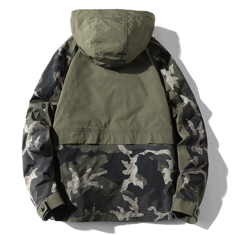 Giacca Bomber Uomo Moda Casual Giacca da Campeggio Cappotto Antivento con Cappuccio Giacche a Vento Maschile Oversize Capispalla 4XL