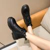Fashion Women's Platform Short Boots 2025 Autumn and Winter Solid Color Classic Light Luxury Fashion Motorcycle Fashion Boots.