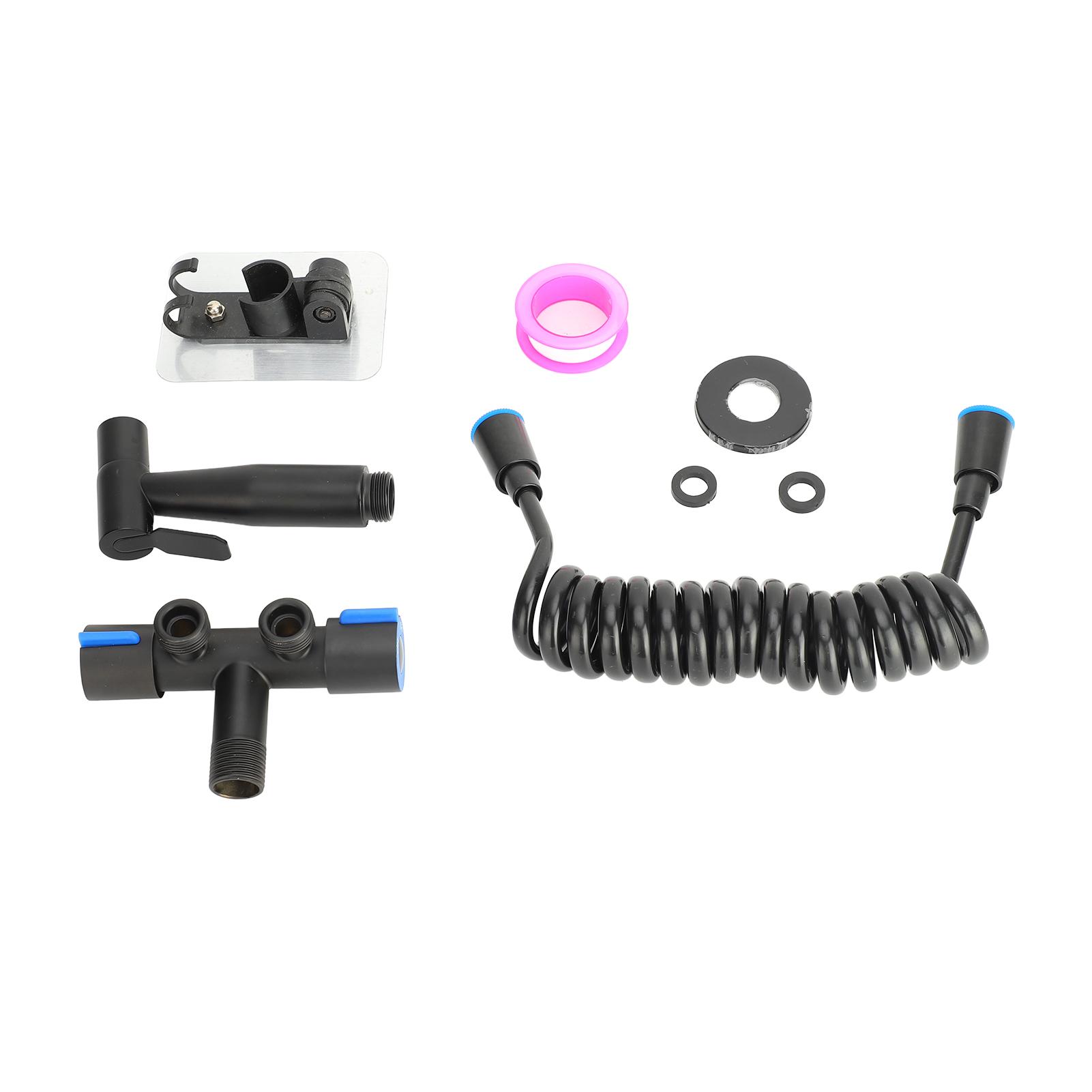 4PCS Set Handheld Bidet Sprayer Black Color 201 Stainless Steel Hole Free Bathroom Bidet Sprayer