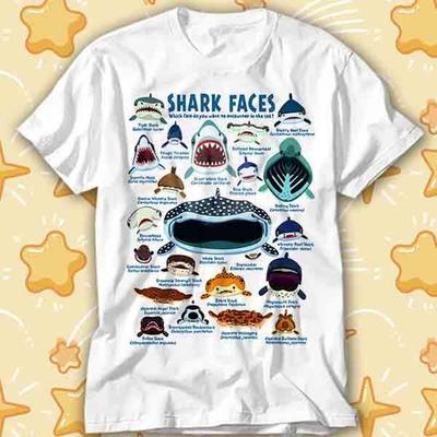 T-shirt Visages de Requins Vie Marine Océan Mer 482