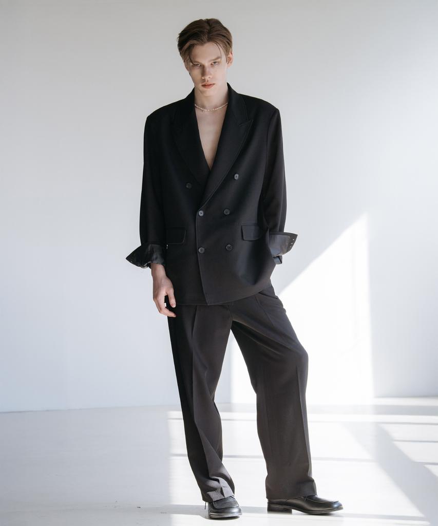 Decoroso Cier Peaked Double Overfit Jacket [Black]