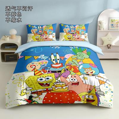 3D Hot Sale Multiple Sizes SpongeBob SquarePants Cartoon Print Bedding Set Adult and Kids Bedding Set Luxury Gifts