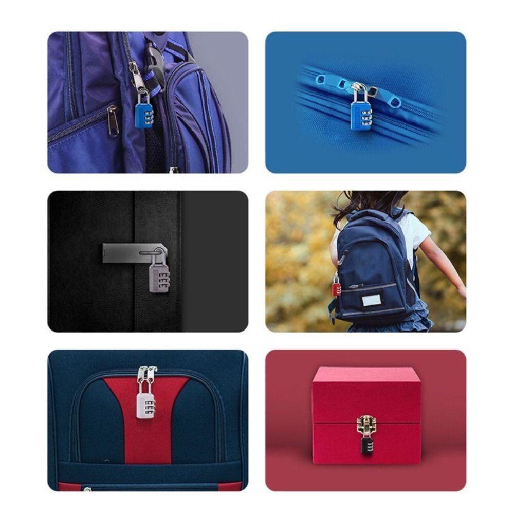 Mini Password Lock 3 Digit Zinc Zinc Alloy Padlock Portable Number Lock  Suitcase