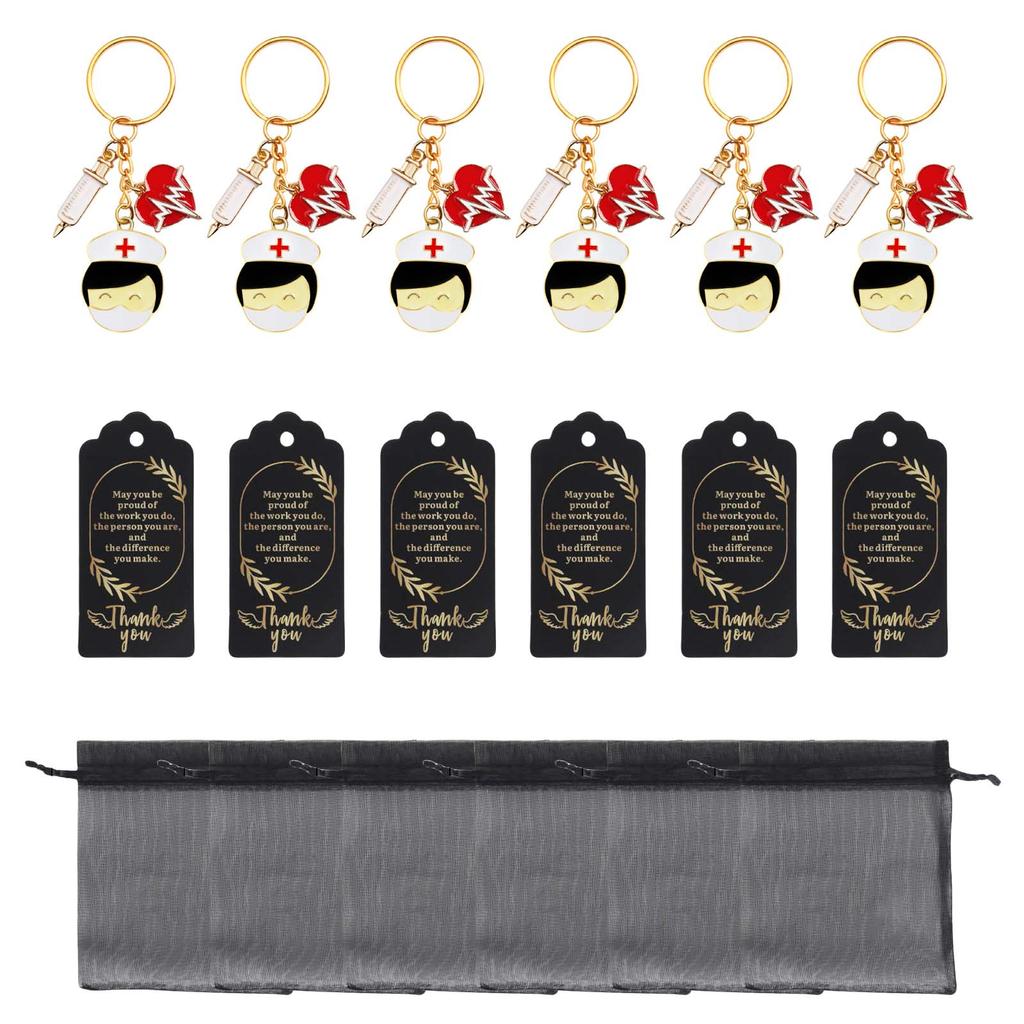 Nurse Gifts Featuring Keychains with Tassels Organza Bag and Pendants Nurse Recognition Gifts Unique Key Hanging Pendant