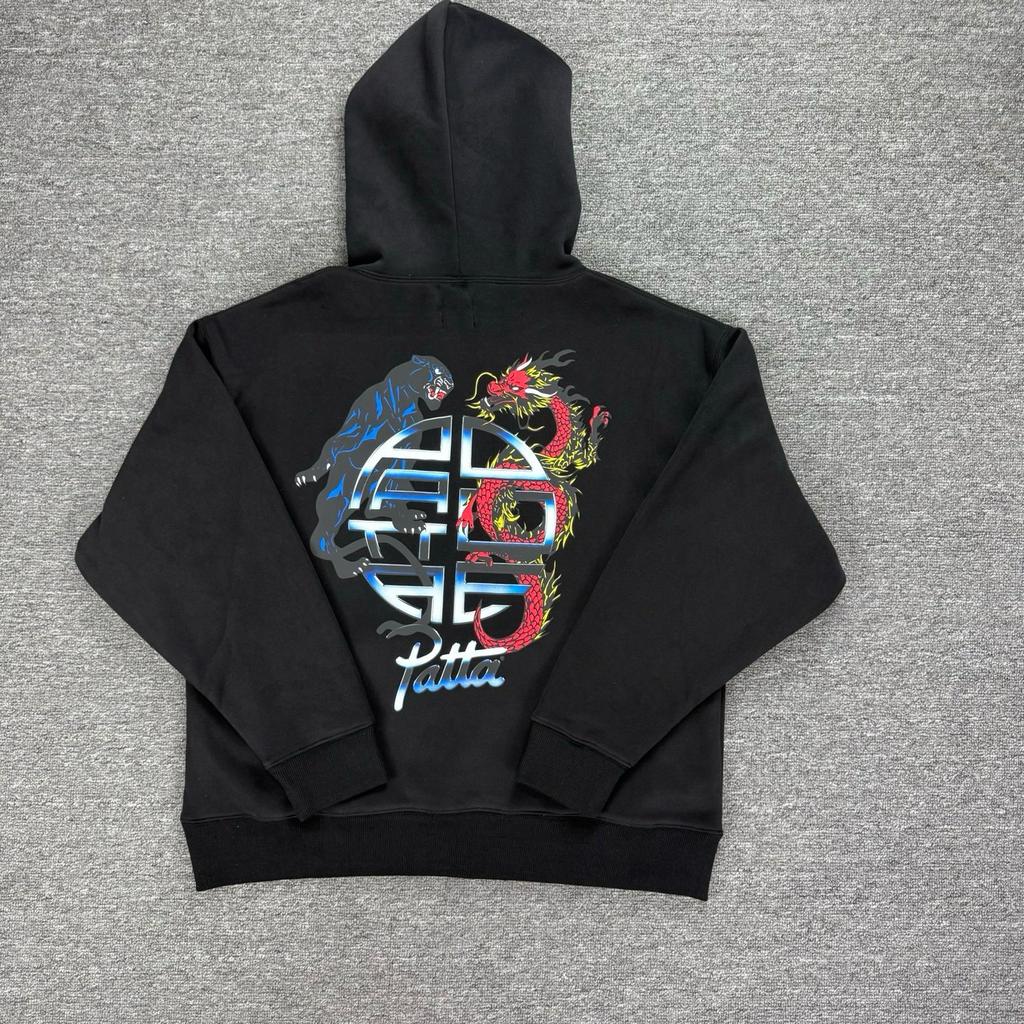 Cross-border Beauty Tide Patta European and American Street Fleece Hoodie Printing Loose Casual Men's and Women's Hooded Pullover Sweater Tide