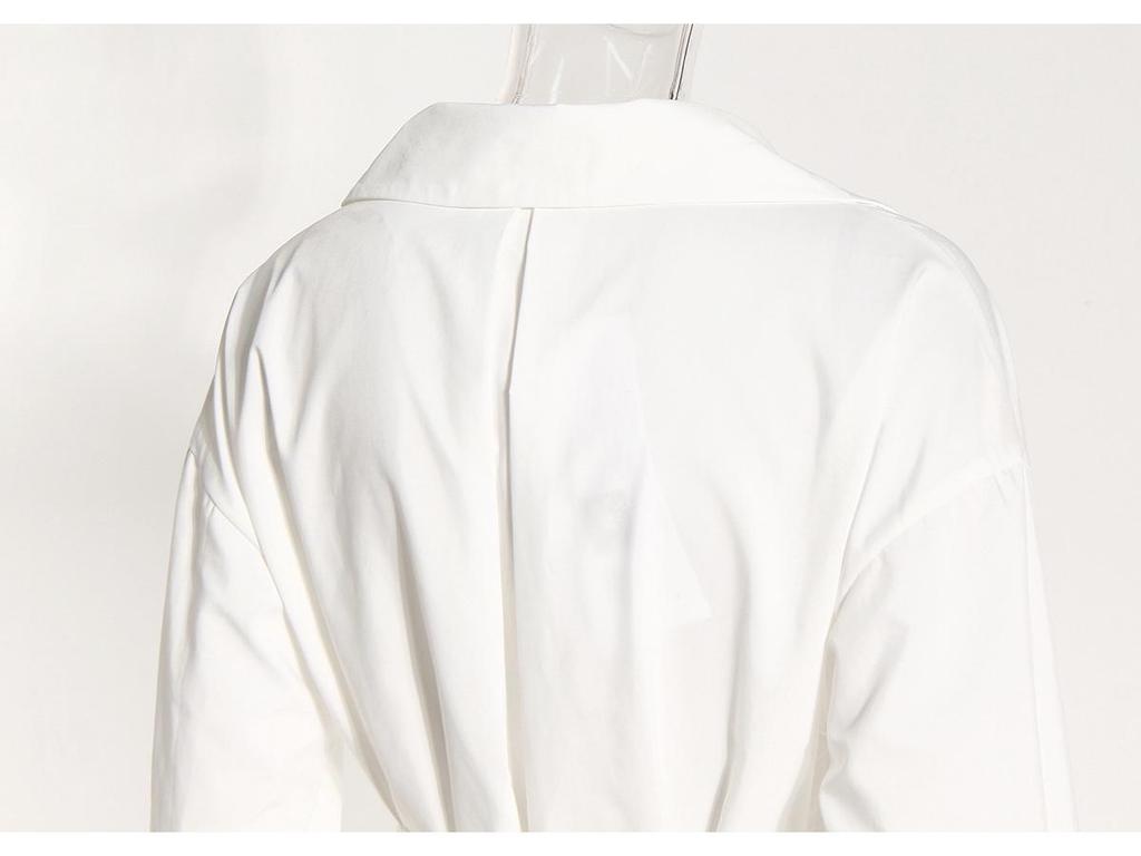 Retro Irregular Waist-Cinched Loose Shirt Dress – Niche European & American Design