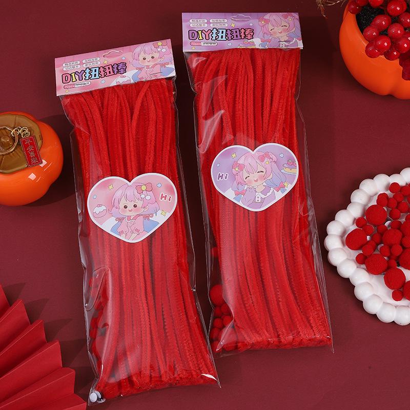 100-Pack Eco-Friendly Glitter Pipe Cleaners - DIY Educational Tinsel Chenille Stems for Kids