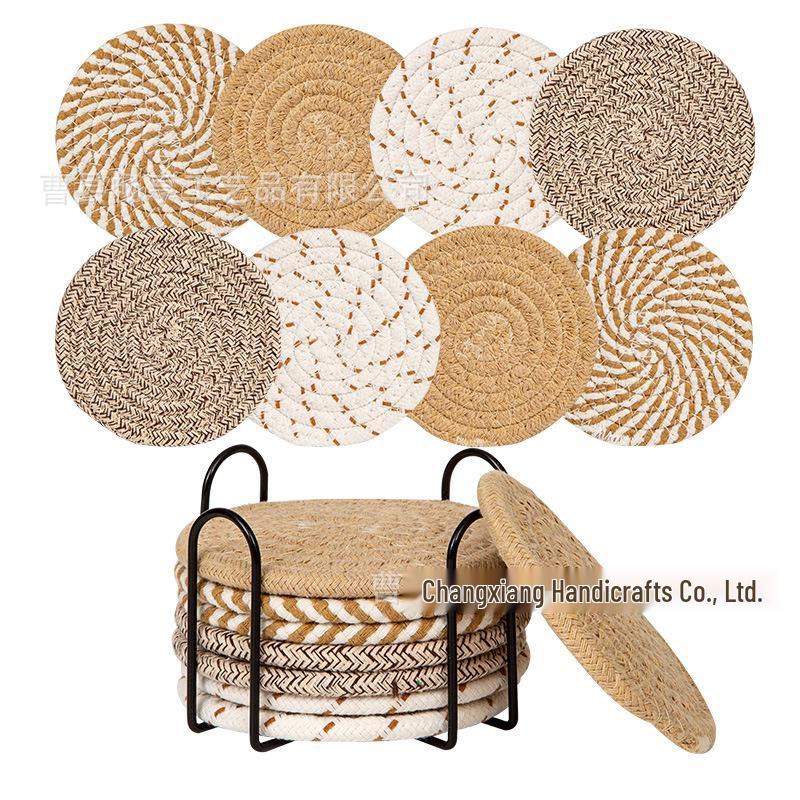 Nordic Cotton Rope Woven Placemat: Round Heat-Resistant Insulation Pad for Kitchen or Dining Table