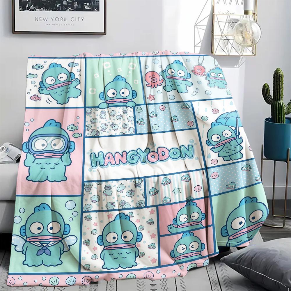 1PC Sanrio Puzzle Print Flannel Blanket, High quality All Seasons, Home Decor, Warmth and Comfort, Perfect for Christmas Gifts
