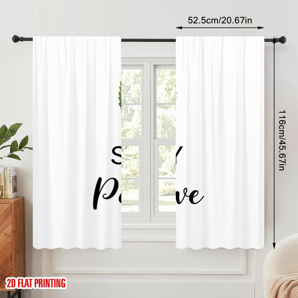 2pcs 2D Flat Printing Drapes Stay Positive Leaf Fabric Without Electricity Party Decorations Perfect for Room Decor Aesthetic