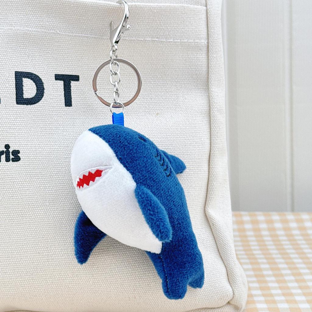 Cross-Border Plush Shark Keychain Pendant - Cute Wedding Toss Doll Bag Charm