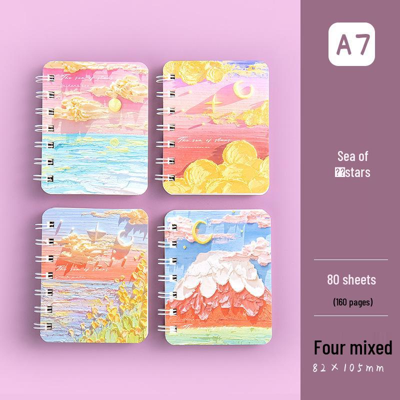 High-Value A7 Spiral Notebook - Cartoon Themed, Lined, Mini, Portable, Ideal for Elementary Students and Kids' Diaries