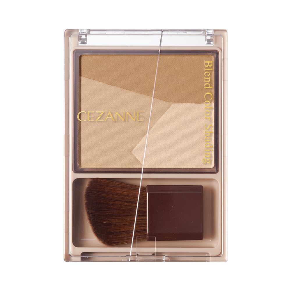 CEZANNE Blend Color Shading 5.0g [All 2 Colors] - 3-Color Customizable Contour Palette for Perfect Shadows