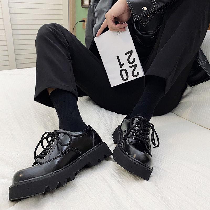 

New Spring and Summer Men Dress Small Leather Breathable Platform with Suits British Leather Casual Shoes 44