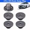 5Pcs Engine Oil Pan Drain Sump Plug Screw Bolt Steel M14 X1.5 For Vauxhall Astra J H CORSA B C
