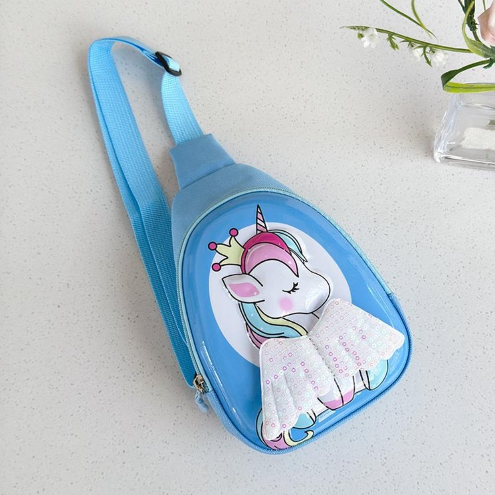 Cute Unicorn Kids Chest Bag Trendy Lightweight Eggshell Bag Kindergarten Boys and Girls One Shoulder Crossbody Bag
