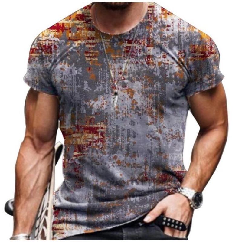 Cross-border Fashion Wholesale New Arrivals for Men: European and American Style Loose-fitting Casual T-shirts with Crew Neck