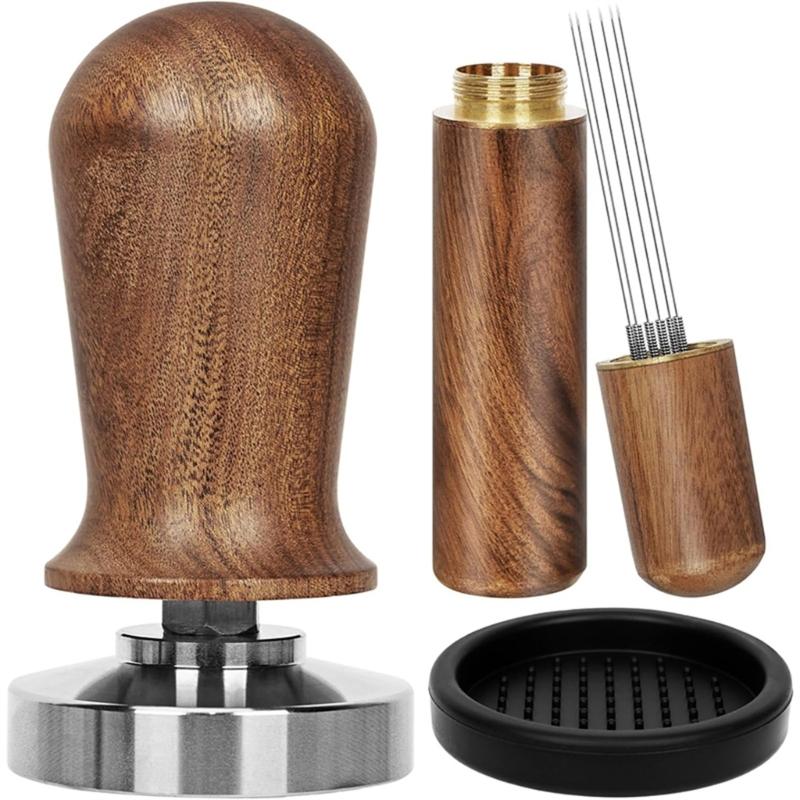 Multifuntional Coffee Press Coffee Tamper Coffee Needle Stirrer Coffee Tamper Mats Coffee Tools Gift for Coffee Lovers
