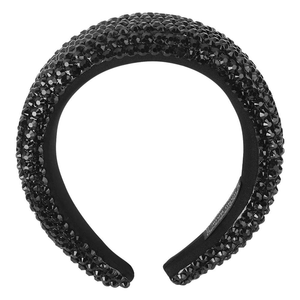 Wide Brim Full Rhinestone Headband Padded Design Hair Accessory Women Head Hoop  Shopping