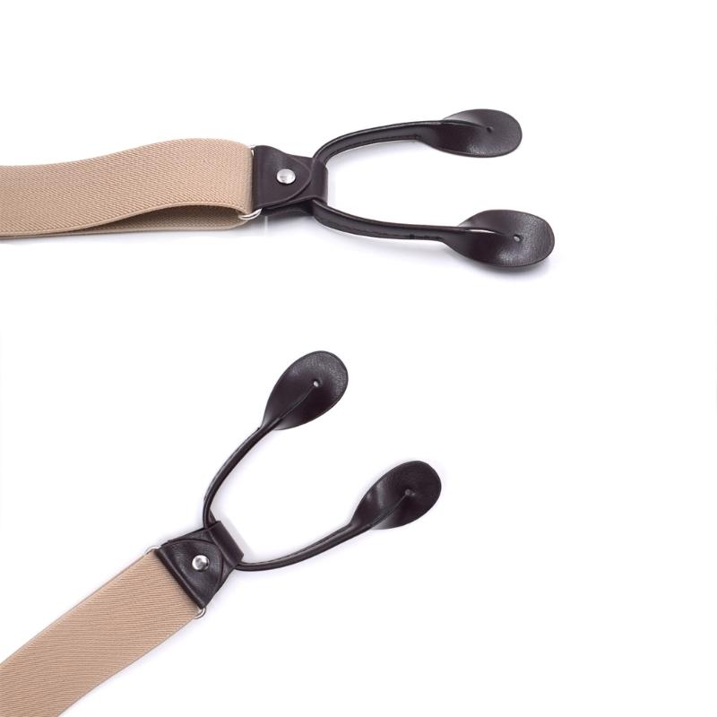 Stylish Classical Suspenders Adjustable Suspenders Elastic Chain Button End Dark Elastic Belt for Wedding Business Wear