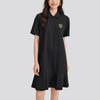 Skechers Logo Solid Color Sport Simple Fashion Drop Shoulder Loose Cool Soft Pullover Polo Neck Short Sleeve Dress Women dress L224W056-0018