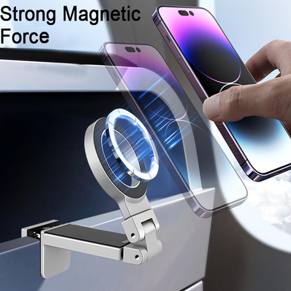 Airplane Phone Holder with 360 Degree Rotation Magnetic Phone Mount Adjustable Foldable for Long Flight Flying