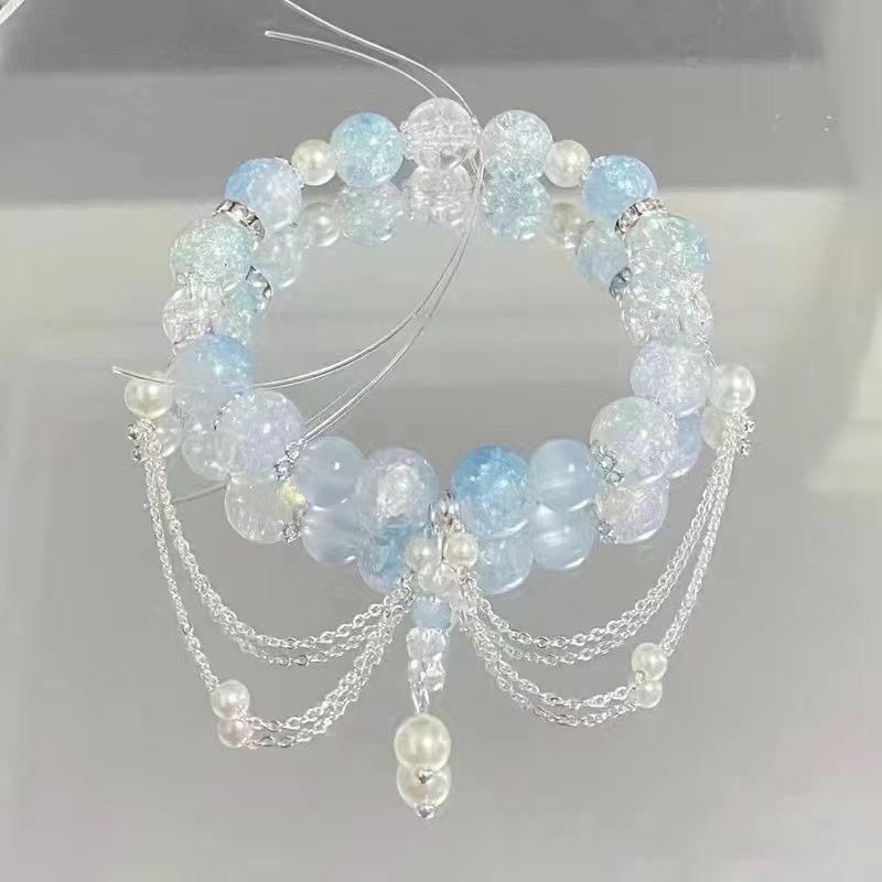 

Красочный кулон в виде орхидеи лотоса, браслет из бусин для женщин: Летние украшения дружбы