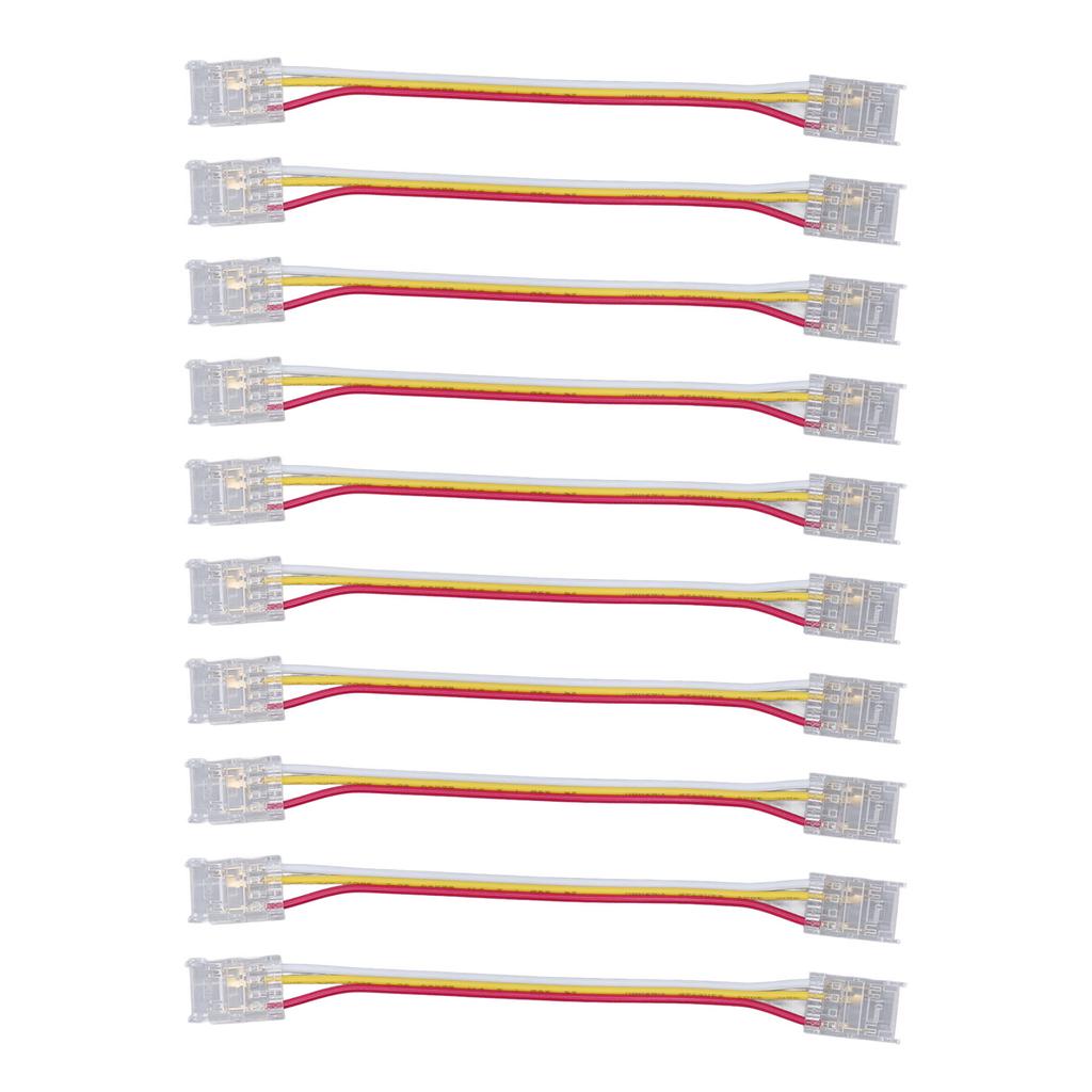 10 Stück LED-Streifenlicht-Verbinderset 3-polig 10 mm Schnellverbindung Starke Kompatibilität COB-Lichtstreifenverbinder für
